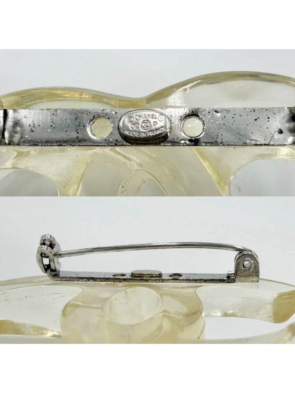 Chanel Brooch CC Logo Clear